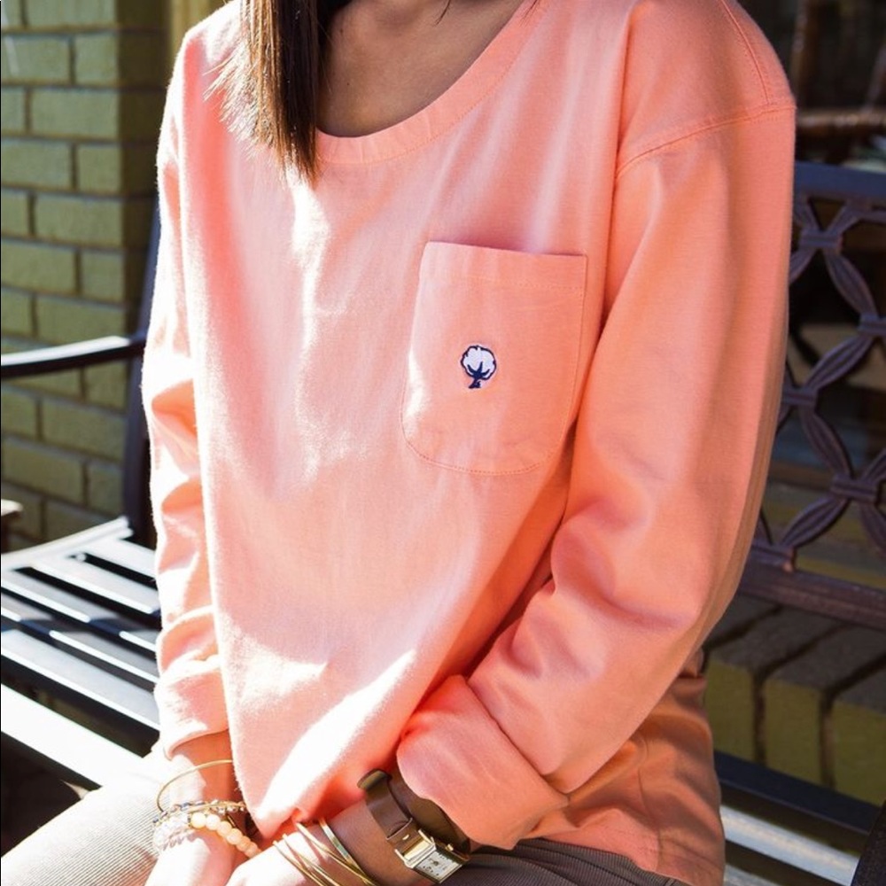 🍾Southern Shirt Kimmy Boatneck Tee Papaya Orange